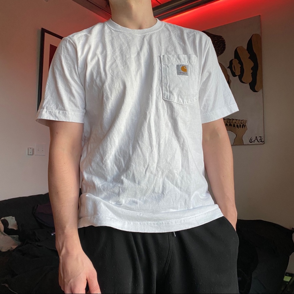 Carhartt heavyweight white pocket tee